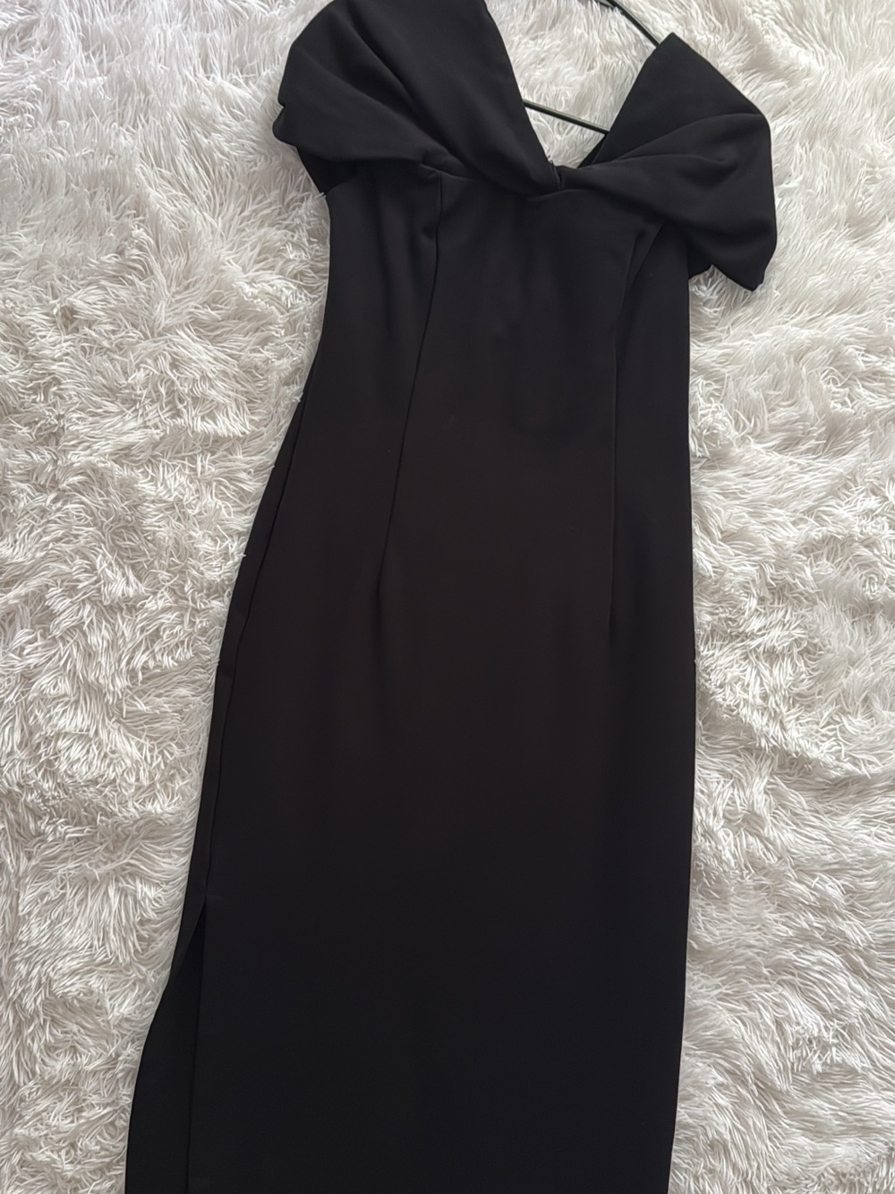 Maeve Black One-Shoulder Dress with Bow Detail